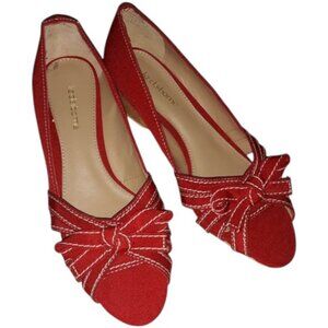 Fabric Wedge Heels with Bow Accent - New!